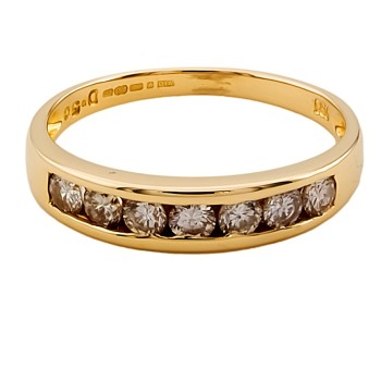 18ct Gold Diamond 0.50cts Half Eternity Ring size P